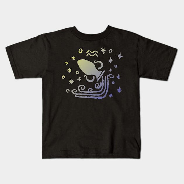 Aquarius 02 Kids T-Shirt by Very Simple Graph